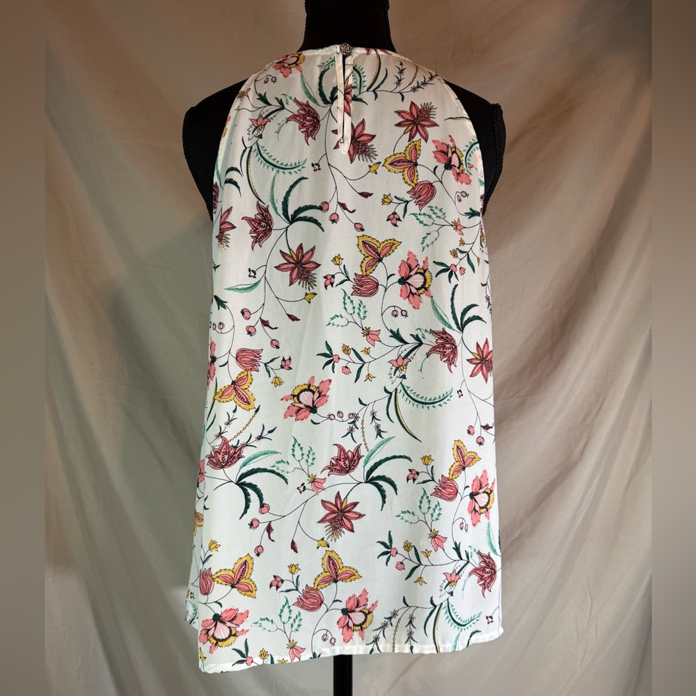 CeCe White Floral Sleeveless Halter Top – Small 🌼🤍 - Picture 6 of 7
